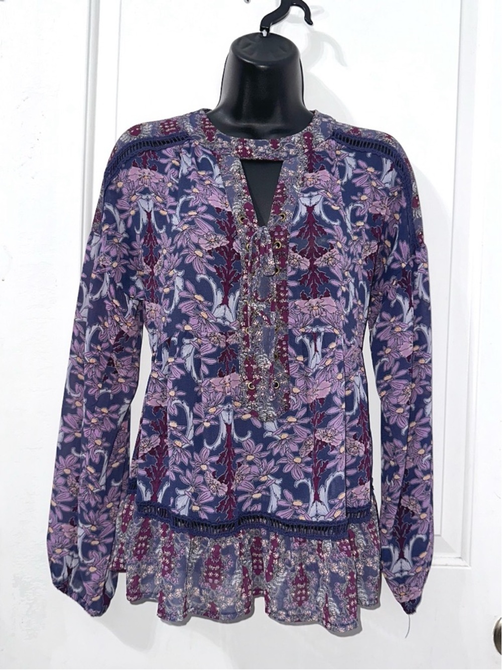 Xhilaration purple floral patterned blouse
 size XS